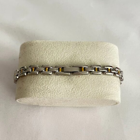 Citizen Silver & Gold Tone Stainless Steel Bracelet Band With Crystals - Picture 3 of 5